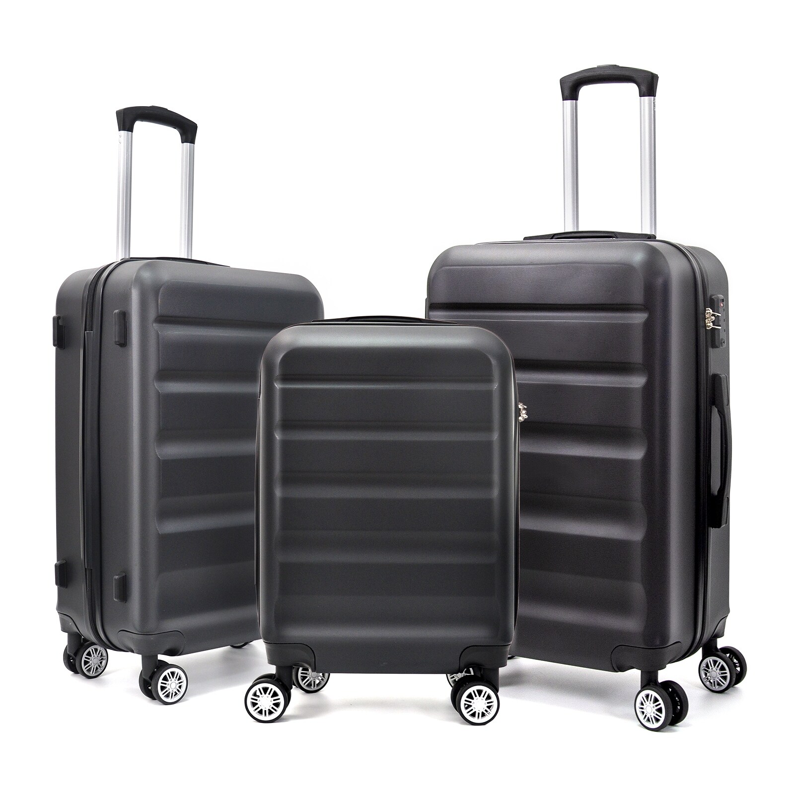 3-Piece Luggage Sets with Featuring 360°Rotating Wheels and